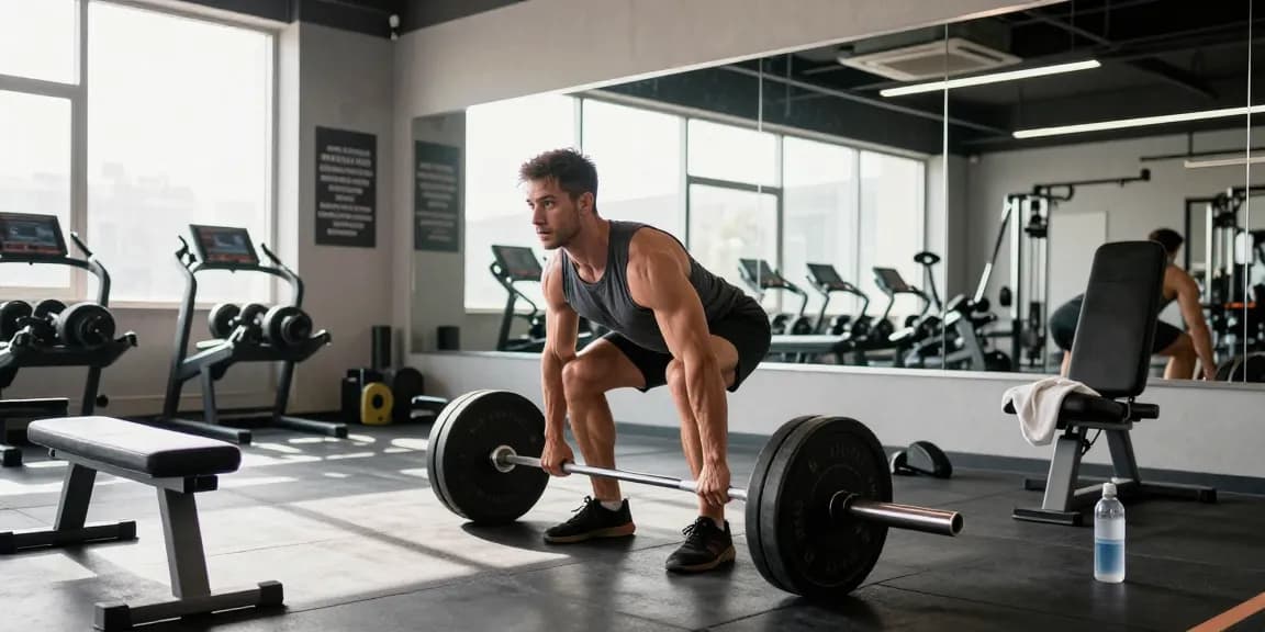 Astera Steroids Shop showcasing a bodybuilder lifting weights in a modern gym environment.