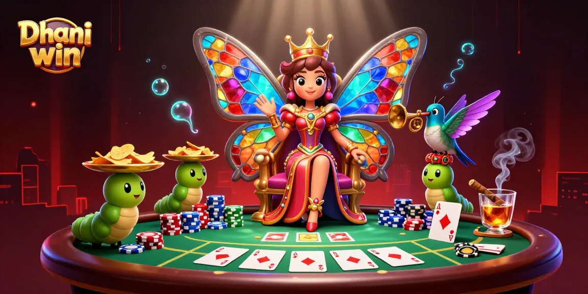 Engage in thrilling gameplay with Dhani win's vibrant poker scene featuring diverse gaming elements and characters.