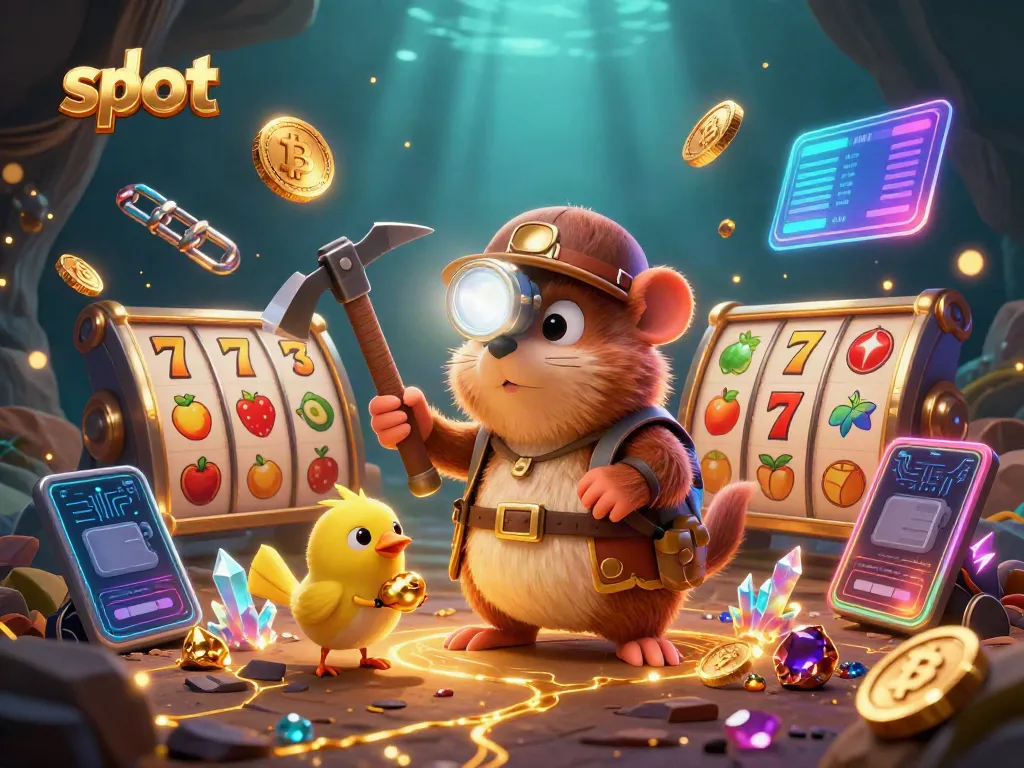 Engage with the slot action as a treasure hunter mole discovers riches in a vibrant cave.