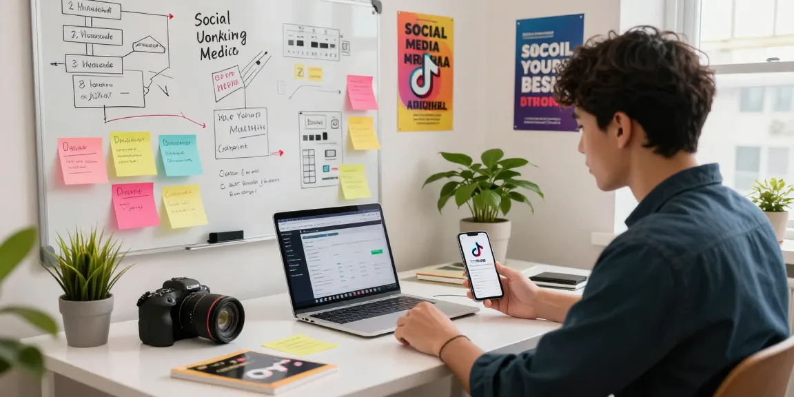 Engaging workspace scene illustrating how to purchase real TikTok video views for strategic growth.