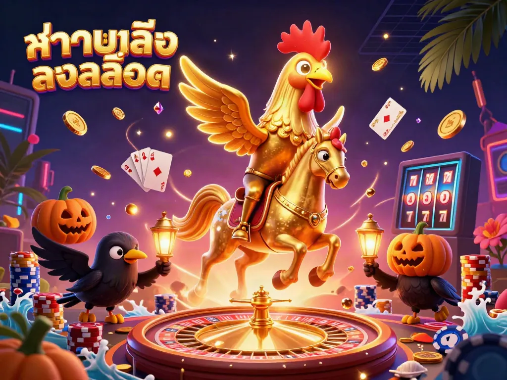 สนุกกับการทดลองเล่นสล็อตที่คาสิโนในภาพประกอบ 3D แสดงตัวละครสวยงาม