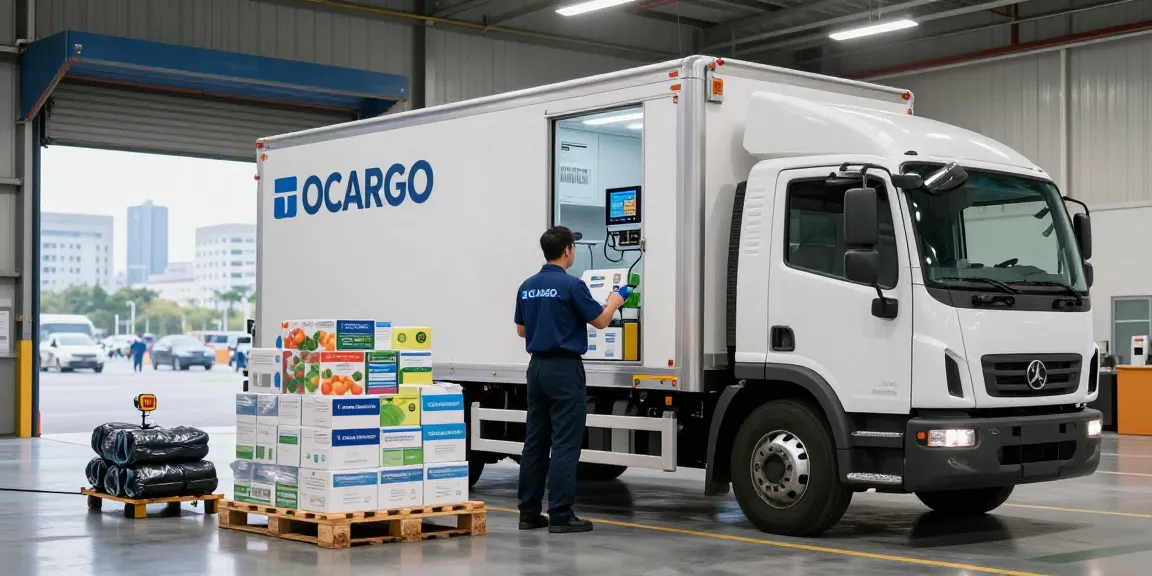 Frigo Transport in Dortmund mit OCARGO-Lkw, der temperaturkontrollierte Güterbeladung überwacht.