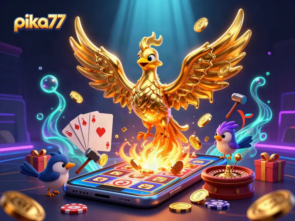 Engage in thrilling gameplay at pika77, where molten gold phoenixes and slot games collide!