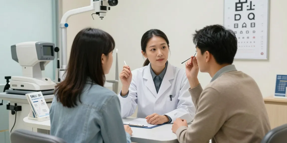 Consultation at SNU Eye Clinic focusing on personalized eye care solutions, showcasing expert attention and advanced technology.