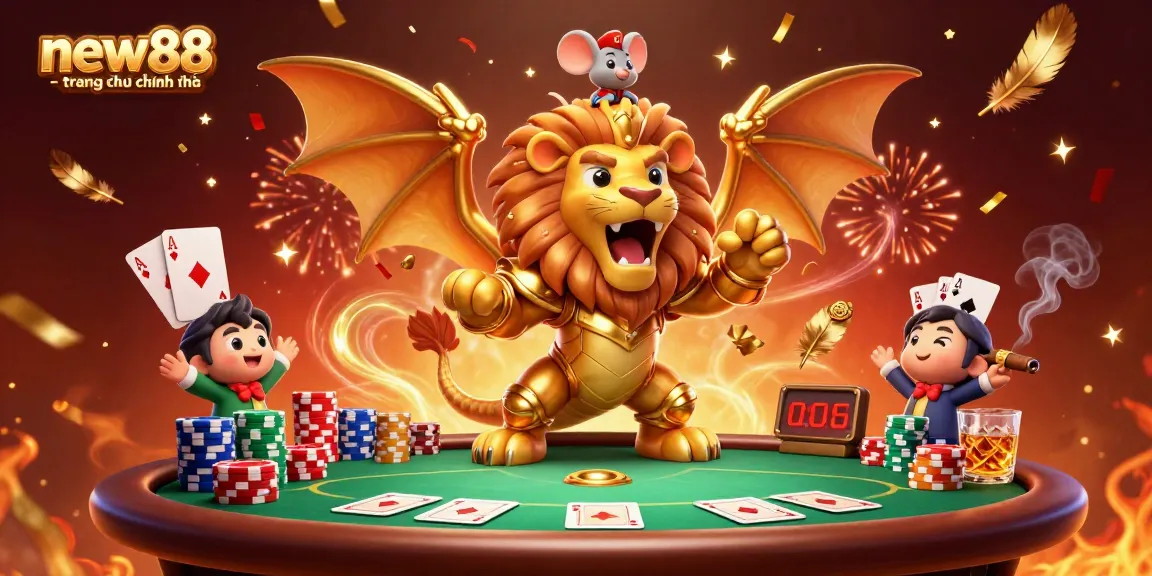 Engage in thrilling gameplay at new88 - trang chủ chính thức with a majestic chimera and dynamic casino elements.
