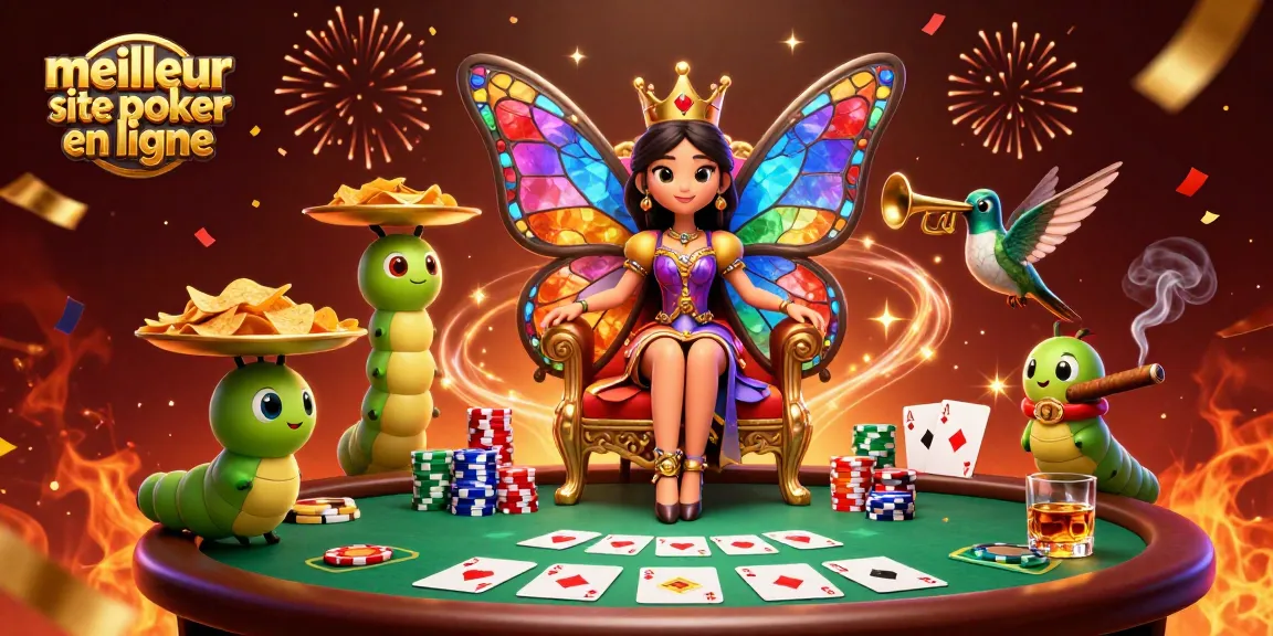 Jouer sur le meilleur site de poker en ligne tout en admirant une scène féerique de poker.