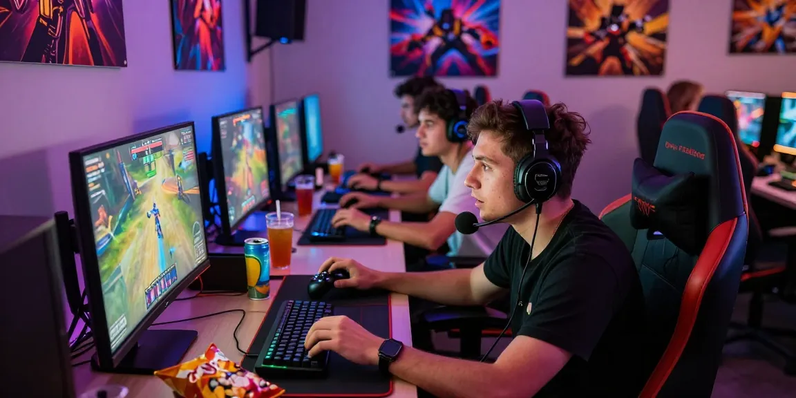 Engaged gamers during a multiplayer session showcasing raja328 daftar in a vibrant gaming atmosphere.
