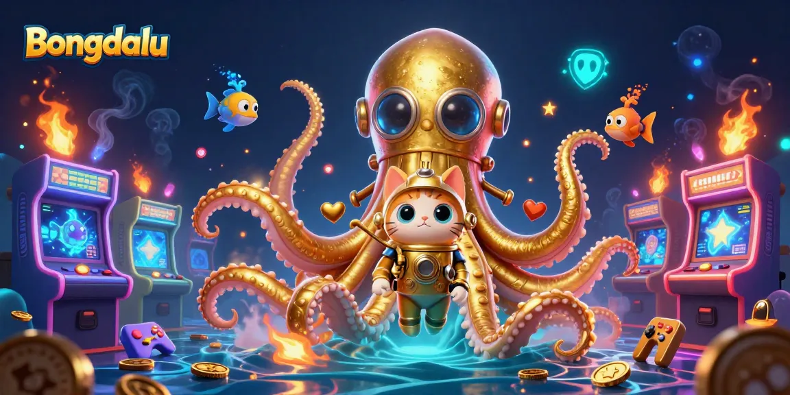Bongdalu captivates gamblers with a vibrant underwater treasure scene featuring a kraken, diving cat, and engaging game elements.