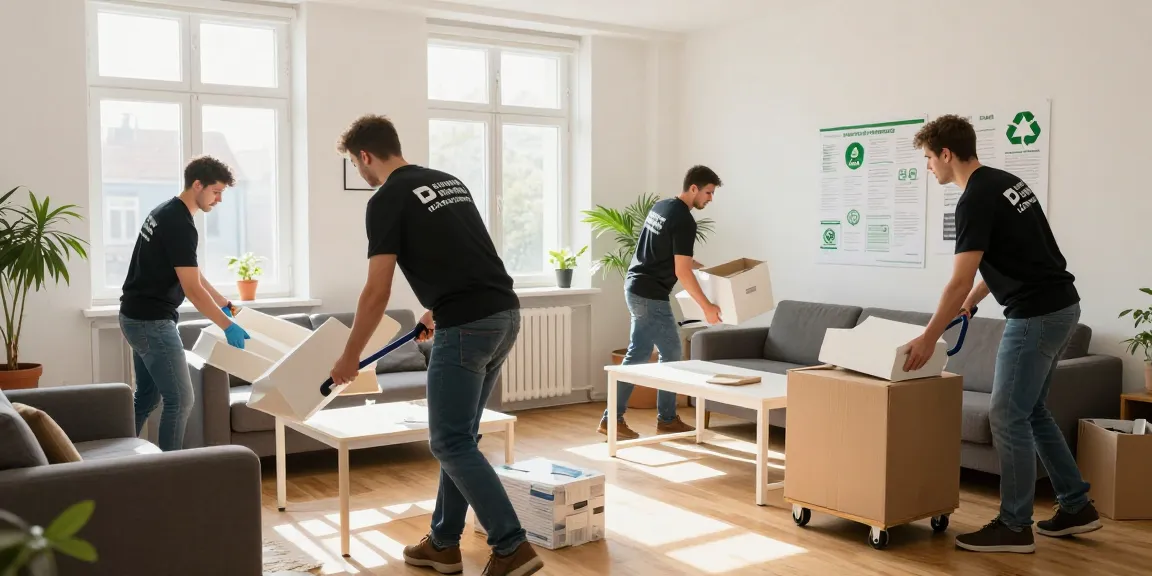 Efficient Wohnungsentrümpelung Berlin team removing furniture from a bright apartment.