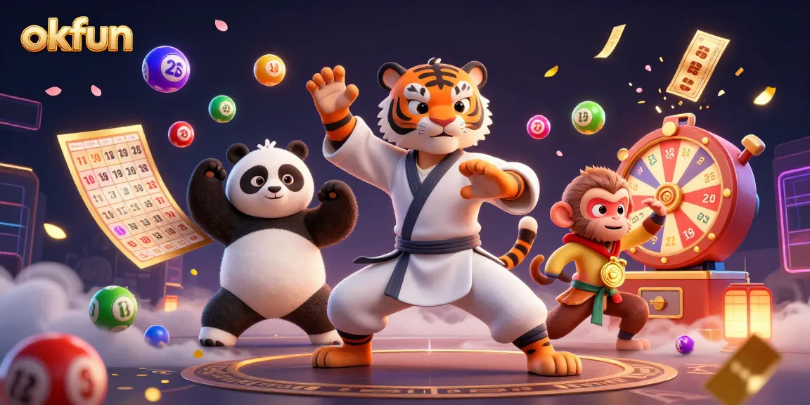 Experience winning moments with okfun in this vibrant casino scene filled with excitement.