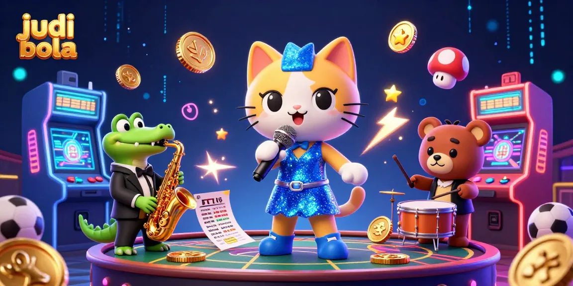 Experience engaging judi bola action in a vibrant 3D illustration featuring animated casino characters.
