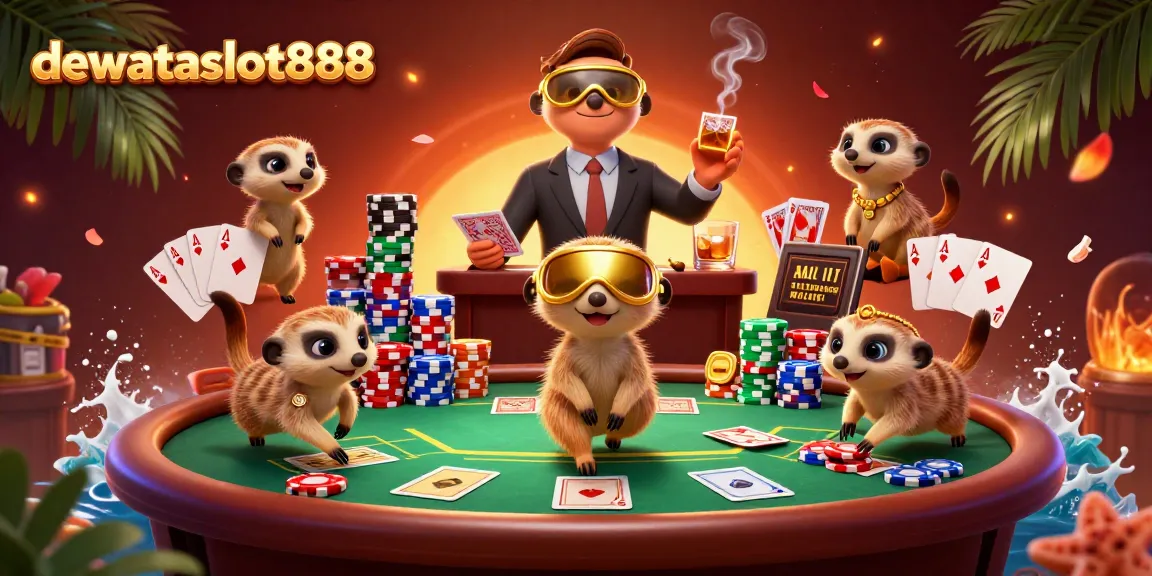 dewataslot888 menyuguhkan suasana kasino dengan koloni meerkat yang sibuk, gamifikasi seru dan penuh warna.