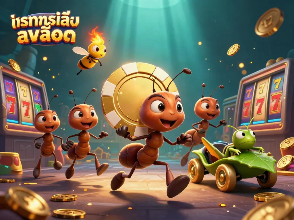 ค้นพบความสนุกในการทดลองเล่นสล็อตด้วยทีมมดในเกมคาสิโนที่มีสีสันและพลัง