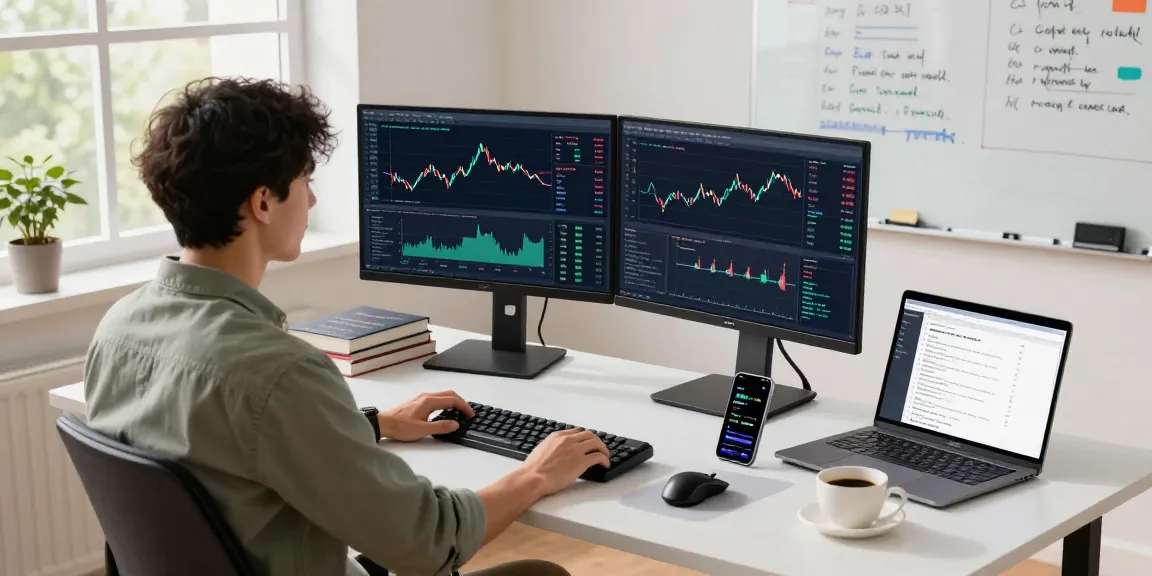 Developer analyzing offshore CNY forex API data in a modern workspace, showcasing real-time exchange rates and trends.