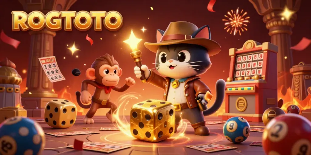 ROGTOTO hadir dengan karakter lucu mengeksplorasi artefak kasino yang berharga.
