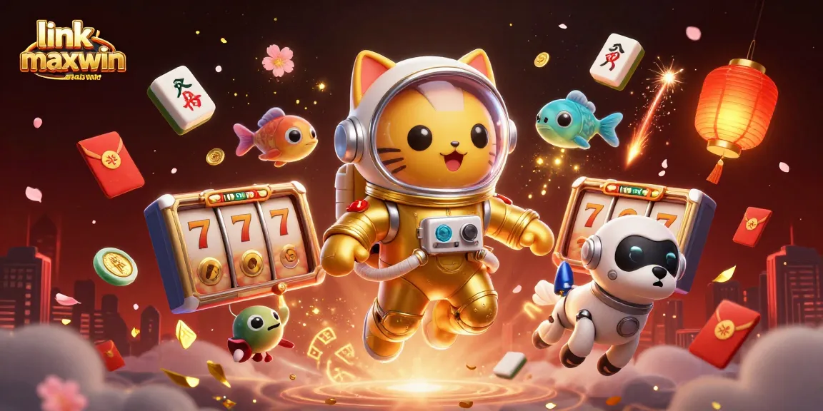 Menang dengan link slot maxwin dalam suasana kasino digital yang menarik dengan karakter dan elemen yang berwarna-warni.
