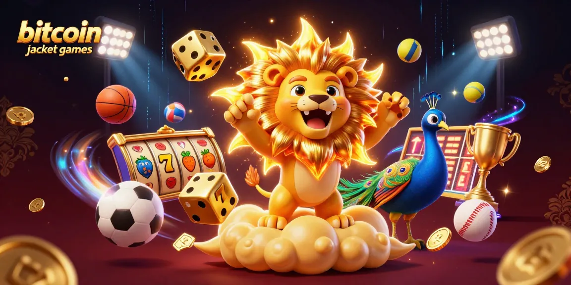 Experience thrilling bitcoin jackpot games amidst a vibrant 3D scene of animated characters and dynamic casino elements.