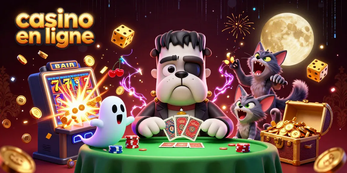 Jouez au casino en ligne avec des cartes et un bulldog monstrueux, tout en profitant des jackpots.