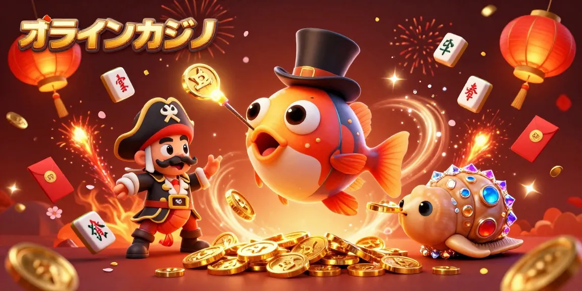 オンラインカジノで夢中に遊ぶカジノゲームのキャラクターたちのイラスト
