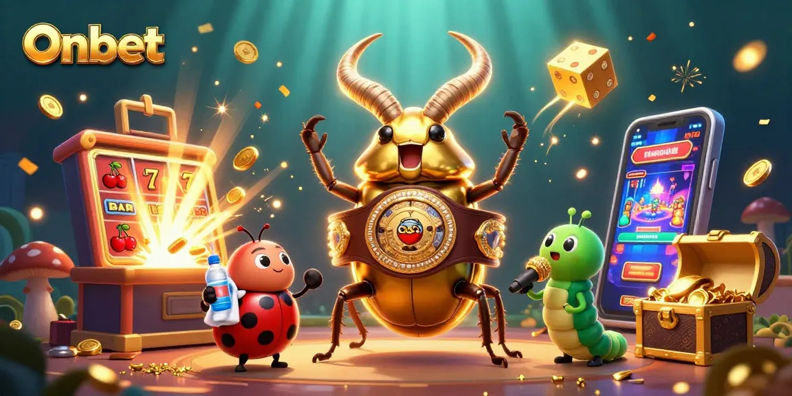 Spin and win at Onbet with an exciting 3D casino showdown, featuring jackpot elements.