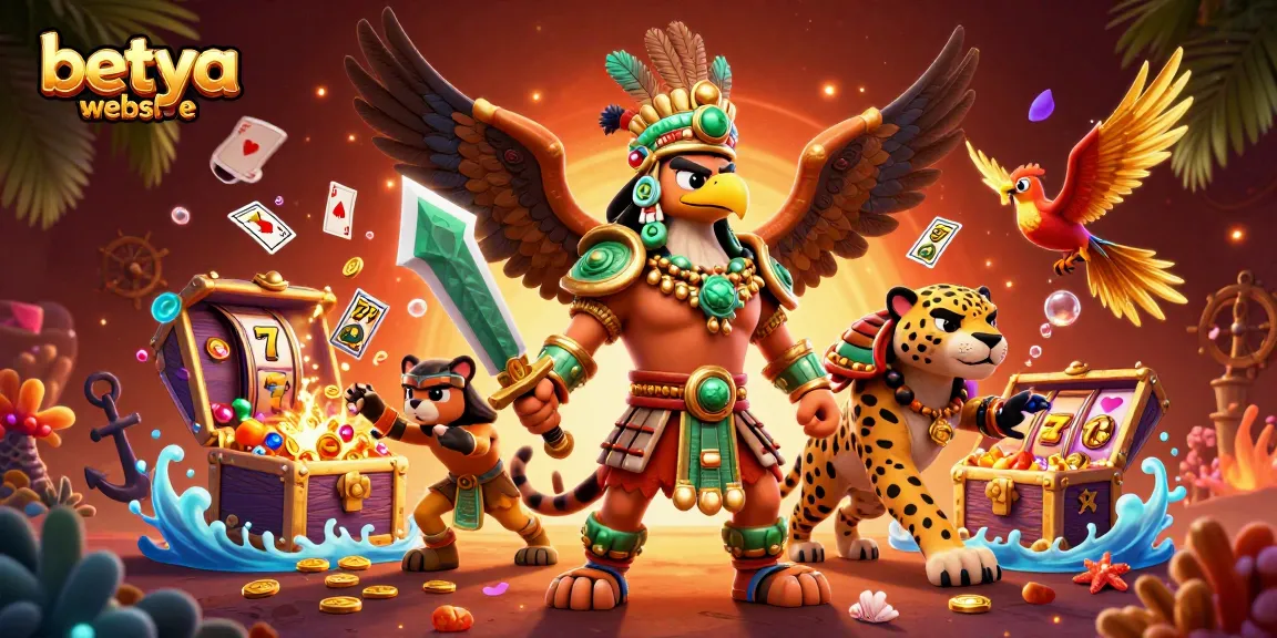 Engage with exciting gaming adventures at betya website with slots, vibrant characters, and rich treasures in this dynamic scene.
