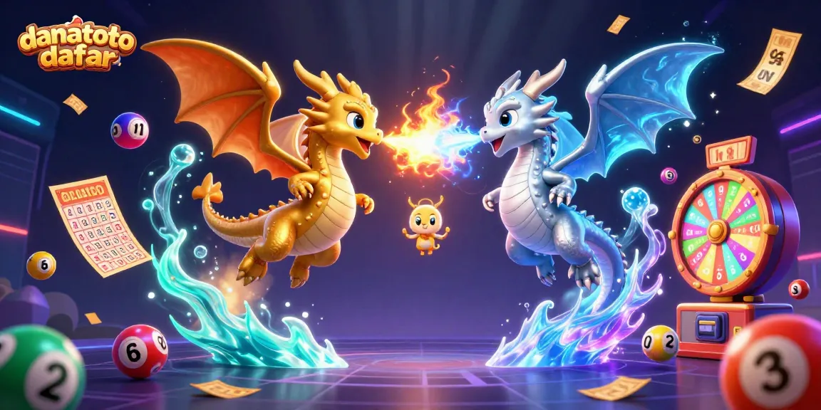 Engage with lottery excitement through danatoto daftar, featuring vibrant lottery elements and dynamic dragons.